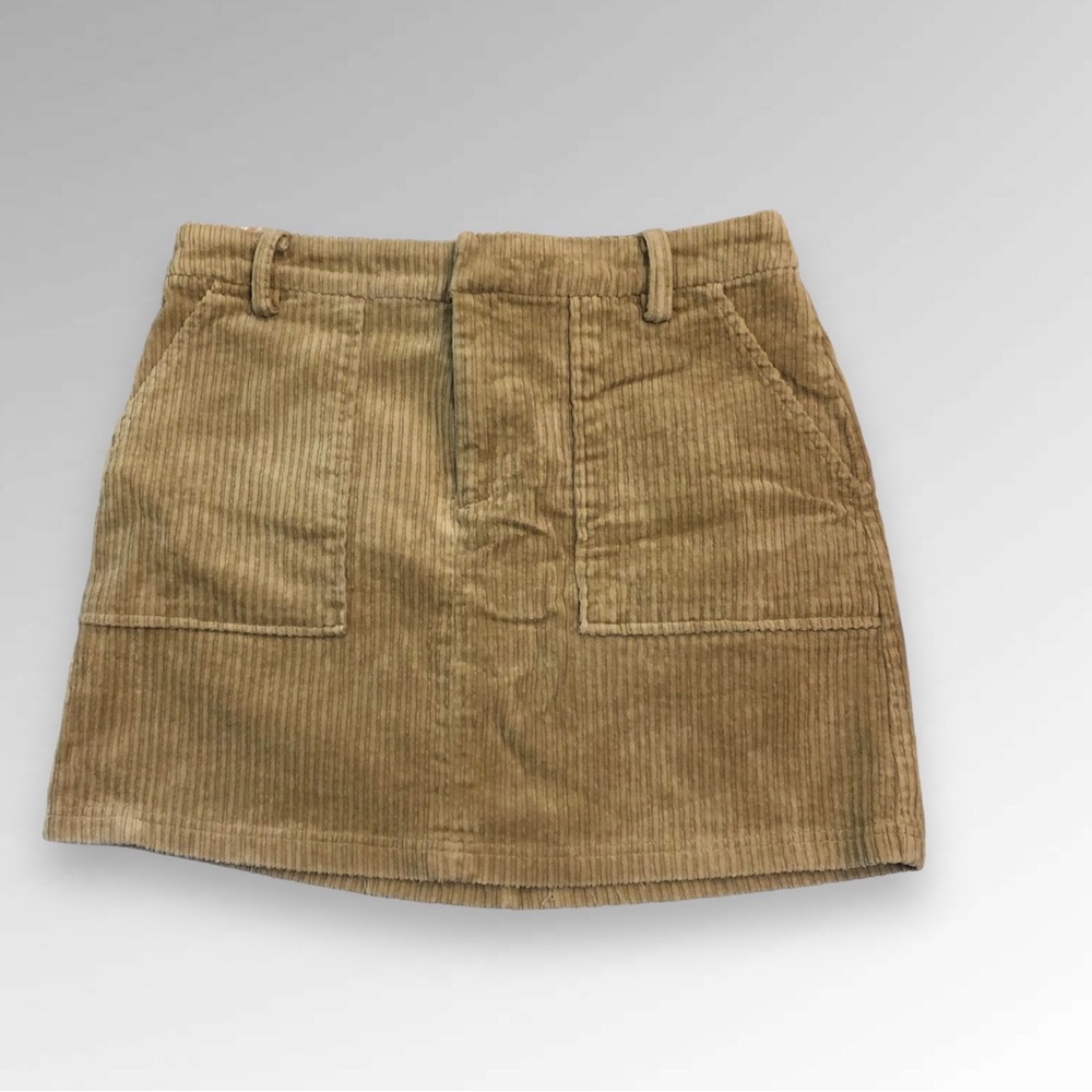 Corduroy Tan Boho Gorpcore Mini Skirt Medium